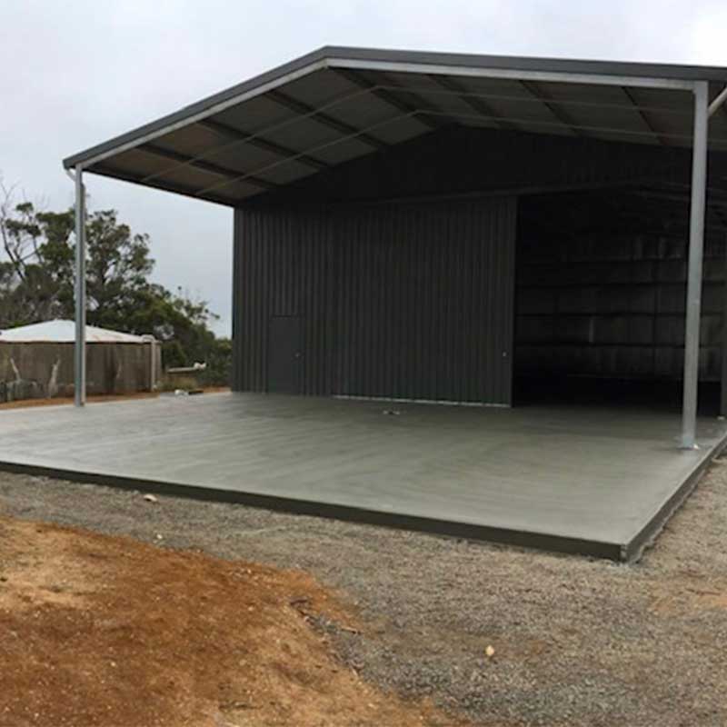 Freshly poured shed slab on site, Ballarat Concreting and Earthworks